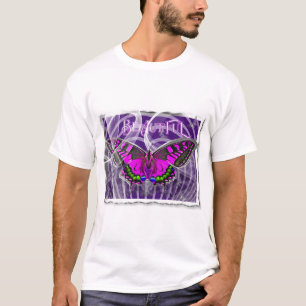 Silberfarbiger Schmetterling mit Wirbel T-Shirt
