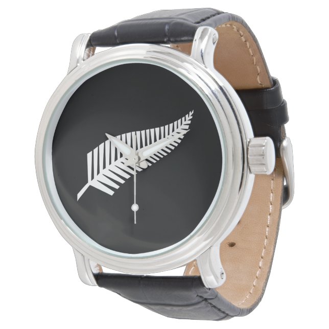 Silberfarnflagge (NZ) Armbanduhr (Schrägansicht)