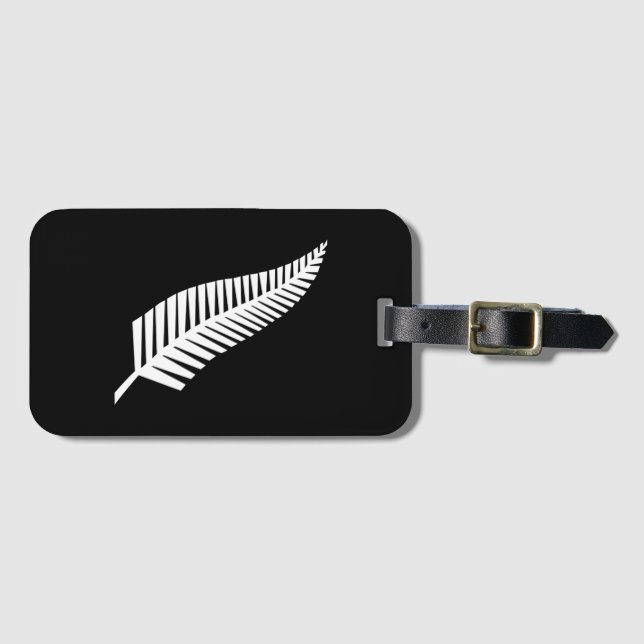 Silberfarnflagge (NZ) Gepäckanhänger (Vorderseite (Horizontal))