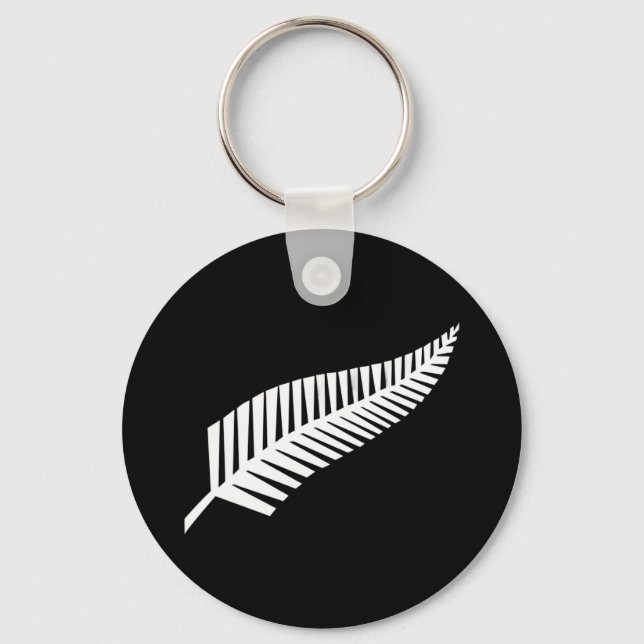Silberfarnflagge (NZ) Schlüsselanhänger (Vorderseite)