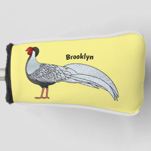Silberfasan-Vogel-Cartoon-Illustration Golf Headcover