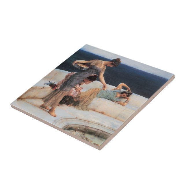 Silberfavoriten von Lawrence Alma-Tadema Fliese (Seite)