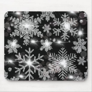 Silberfest-Schneeflockenmuster Mousepad
