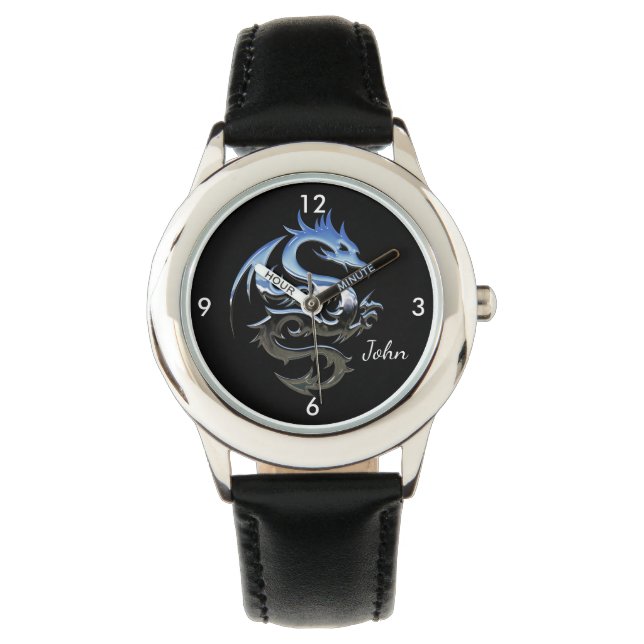 Silberfeuerdrache Armbanduhr (Vorderseite)
