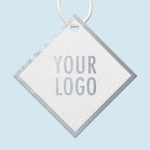 Silberfolie-Anhänger mit individuellem Logo in Dia Geschenkanhänger