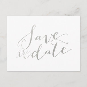 Silberfolie Glamour   Save-the-Date-Postkarte Ankündigungspostkarte