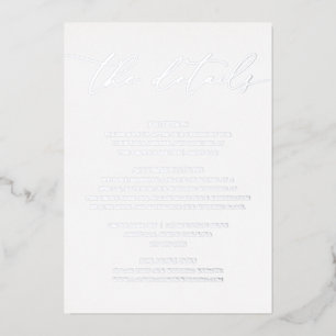 Silberfolie Minimalistische Hochzeit Beilagekarte Folieneinladung