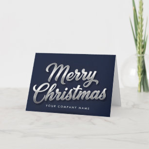 Silberfolie Vintage-Script Frohe Weihnachten