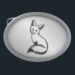 Silberfuchs Ovale Gürtelschnalle<br><div class="desc">Niedlicher kleiner Fuchs</div>