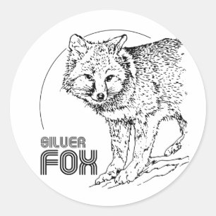 SILBERFUCHS VINTAGE RUNDER AUFKLEBER