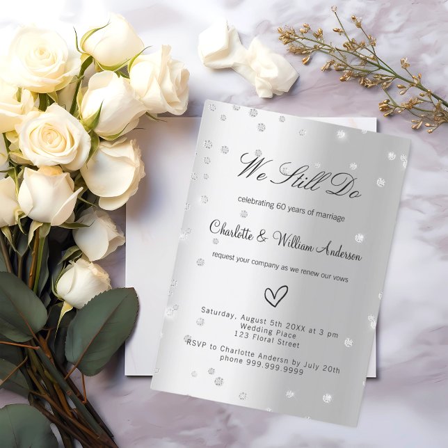 Silbergelübde Erneuerung 60. Hochzeitstag Einladung (Von Creator hochgeladen)