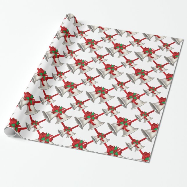Silberglocken Geschenkpapier (Ungerollt)