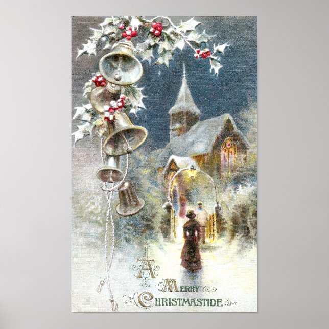 Silberglocken und Kirchenweiden Weihnachten Poster (Vorne)