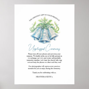 Silberglocken Wasserfarbenkunst unplugged Hochzeit Poster