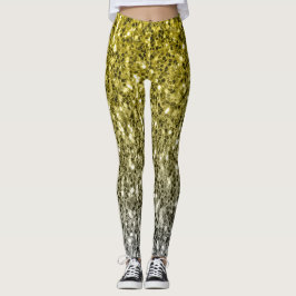 Silbergold dunkle Glitzern Glitzer ombre Leggings