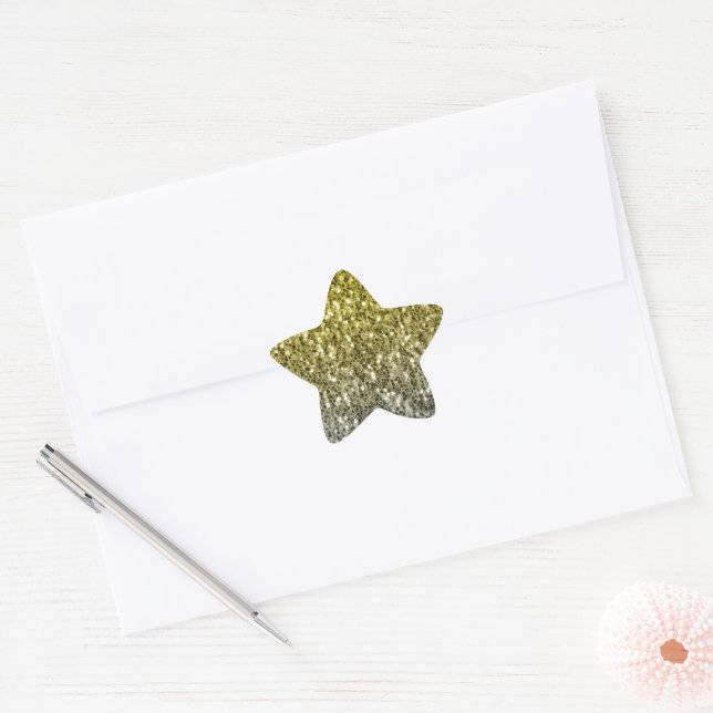 Silbergold dunkle Glitzern Glitzer ombre Stern-Aufkleber (Umschlag)