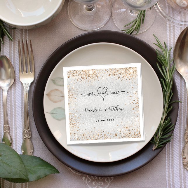 Silbergold Glitzer für Frauen Hochzeit am Herzen Serviette (Von Creator hochgeladen)