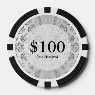 Silbergrau-Damastmuster Pokerchips