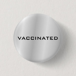 Silbergrau Geimpft Coronavirus-Pandemie Button