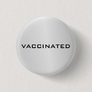 Silbergrau Geimpft Coronavirus-Pandemie Button