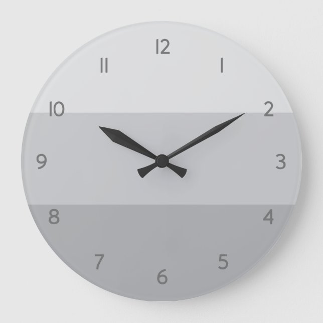 Silbergrau gestreift große wanduhr (Vorderseite)