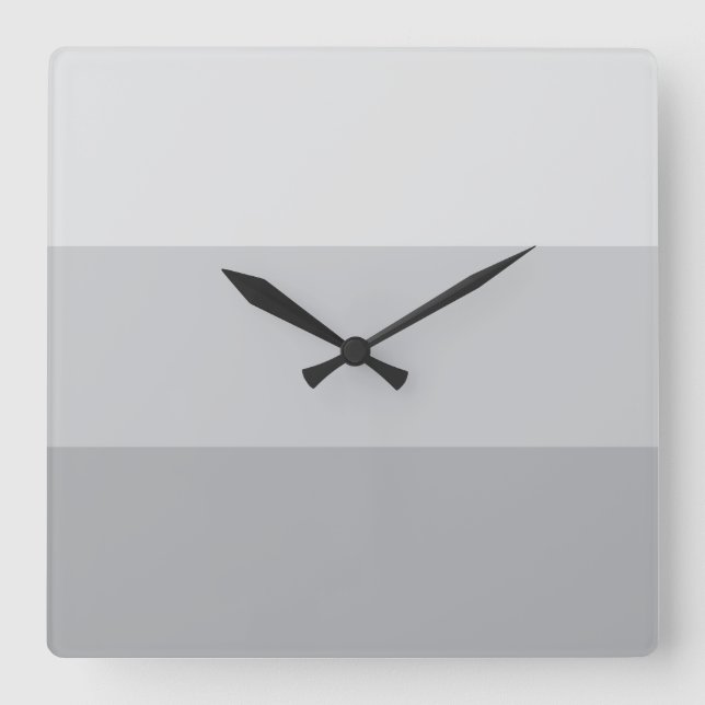 Silbergrau gestreift quadratische wanduhr (Vorderseite)