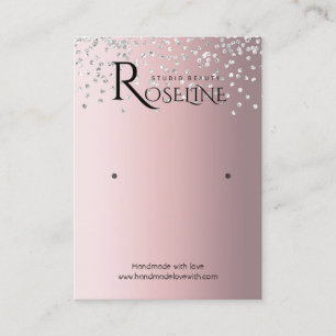 Silbergrau-rosa-Glitzer-Schmuckschmuck Visitenkarte