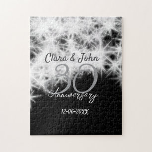 Silbergrau schwarz 30. Hochzeitstag Glitzer