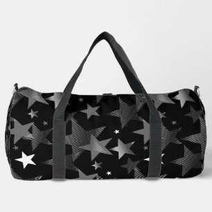 Silbergrau-Sterne-Druck Duffle Bag