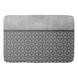 Silbergraue Blume mit Edelmetall-Muster Badematte