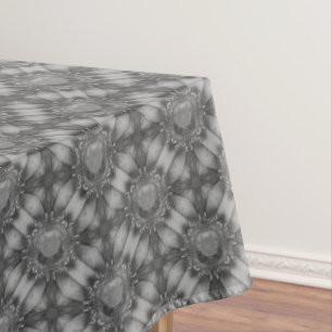 Silbergraue Blume mit Edelmetall-Muster Tischdecke