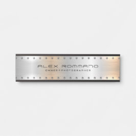 Silbergraue, gebürstete Aluminiumstruktur Türschild