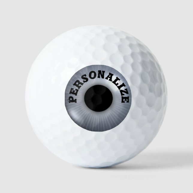 Silbergraue Golfbälle aus Eyeball (Vorderseite)