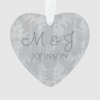 Silbergraue Hochzeitstags-Personalisierte Dekorati Ornament