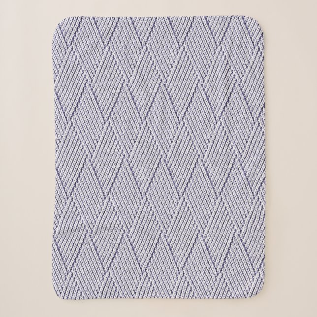 Silbergraue Imitate Diamond Strick Muster Klein Sherpadecke (Vorderseite)
