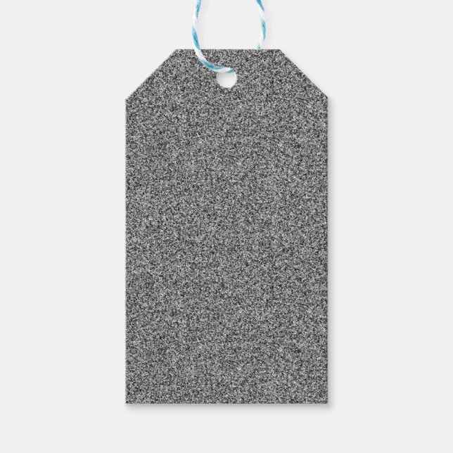 Silbergraue Imitate Glitzer Geschenkanhänger (Vorderseite)