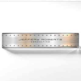 Silbergraue metallisch gebürstete Aluminiumstruktu Namensplakette