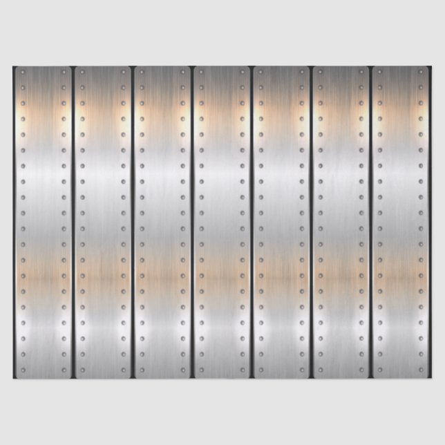 Silbergraue metallische Texturstreifen Seidenpapier (Vorderseite)
