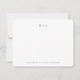 Silbergraue moderne personalisierte Monogrammanfän Mitteilungskarte