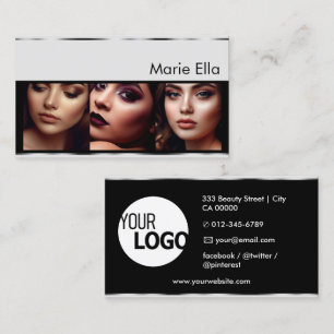 Silbergraue Produktkennzeichnungen mit Logo-Fotos Visitenkarte