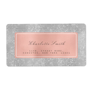Silbergraue Rosa Rose Gold Rücksendeadressen-Aufkl
