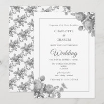 Silbergraue Rosen Elegante Floral Hochzeit