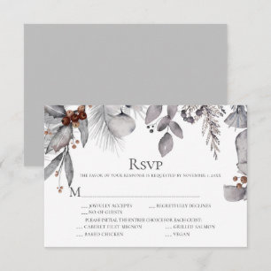 Silbergraue Stechpalme Kiefer Eukalyptus Rost Beer RSVP Karte