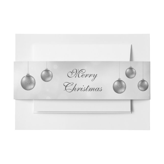 Silbergraue Weihnachtsbaumchen mit individuellem T Einladungsbanderole (Vorderseite Beispiel)