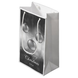 Silbergraue Weihnachtsbaumchen mit individuellem T Kleine Geschenktüte