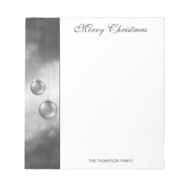 Silbergraue Weihnachtsbaumchen mit individuellem T Notizblock