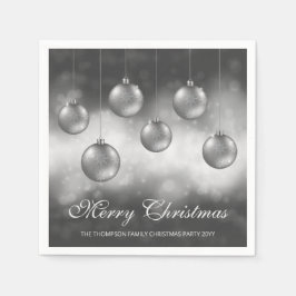 Silbergraue Weihnachtsbaumchen mit individuellem T Serviette