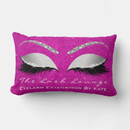 Silbergrauer Glitzer Hot Pink Rose Makeup Augenlis Lendenkissen