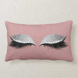 Silbergrauer Glitzer Schwarzes Glam Auffüllen Pink Lendenkissen