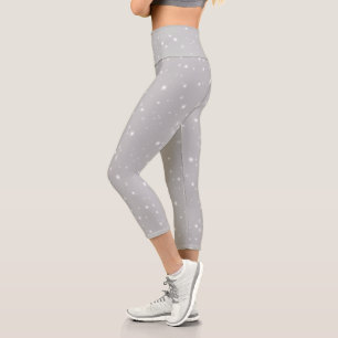Silbergrauer Sternenlicht Capri Leggings